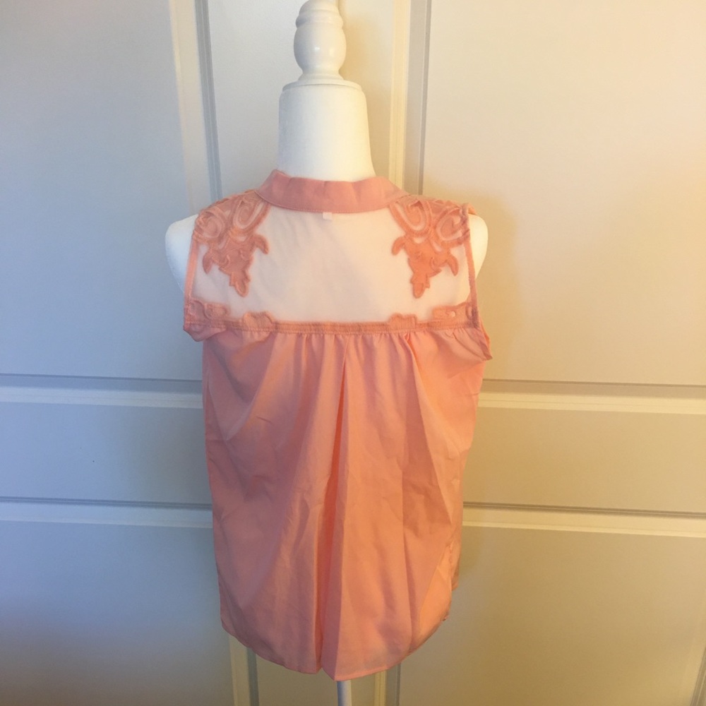 Rose Blush Pink Tank Top with Lace - Picture 2 of 5